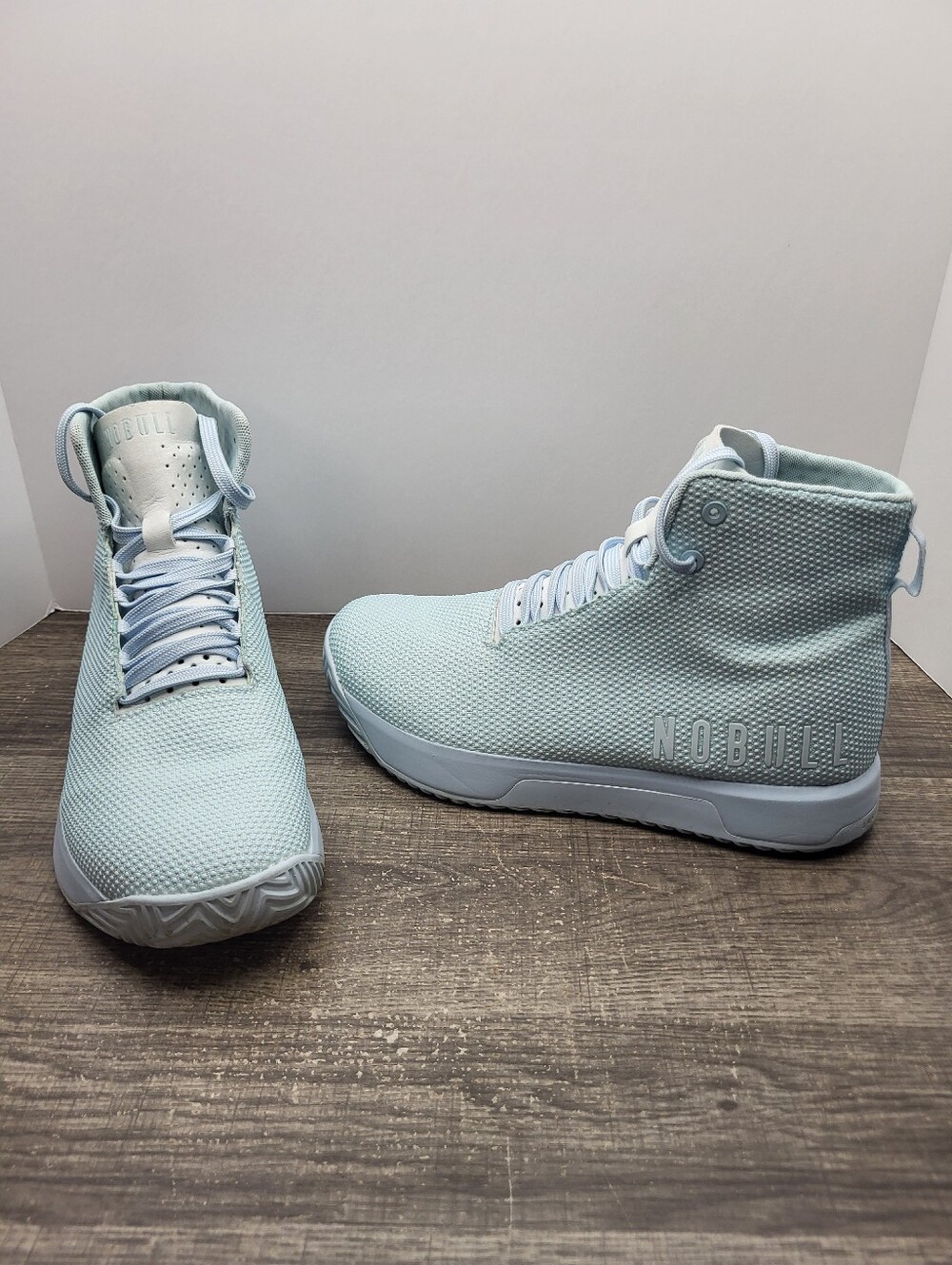 NOBULL High-Top Trainer Outwork Edge Light Blue Sneakers Shoes Mens 8 Womens 9.5